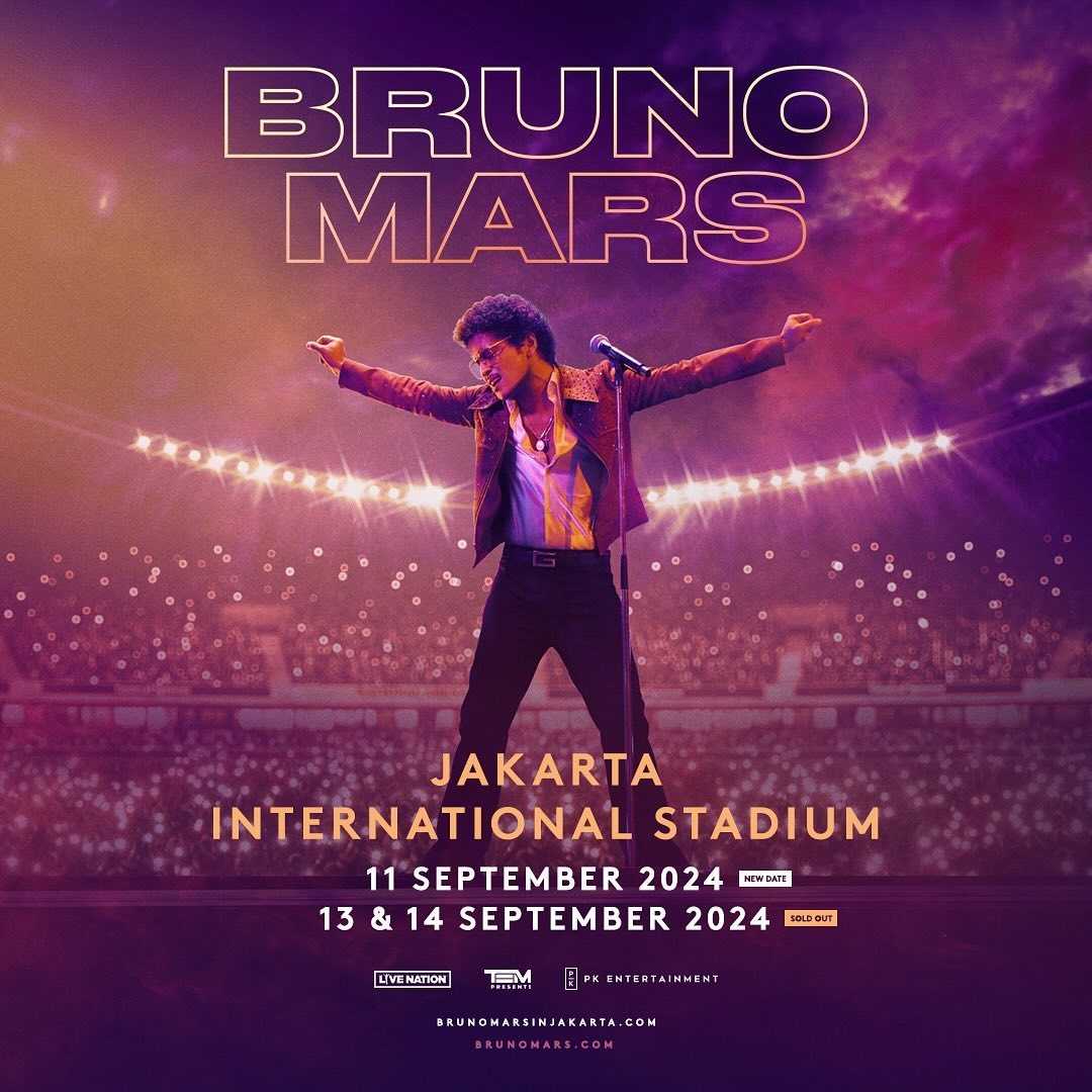 HOREE! Karena Antusiasme Tinggi dari Penggemar Indonesia, Konser Bruno Mars di Jakarta Ditambah Satu Hari Lagi Jadi 3 Hari di Bulan September 2024