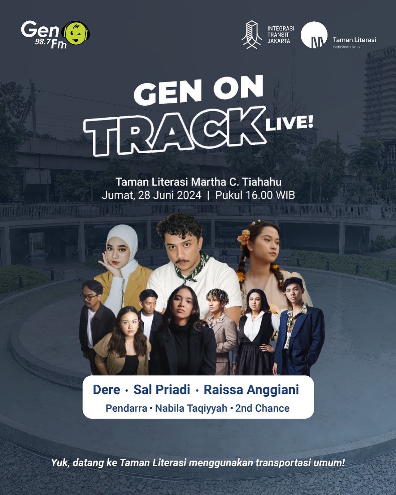 JANGAN LUPA! Sore ini Ada Konser Gratis di Taman Literasi Martha Christina Tiahahu, Bintang Tamunya: Sal Priadi, Raissa Anggiani, Dere dan Banyak Lagi