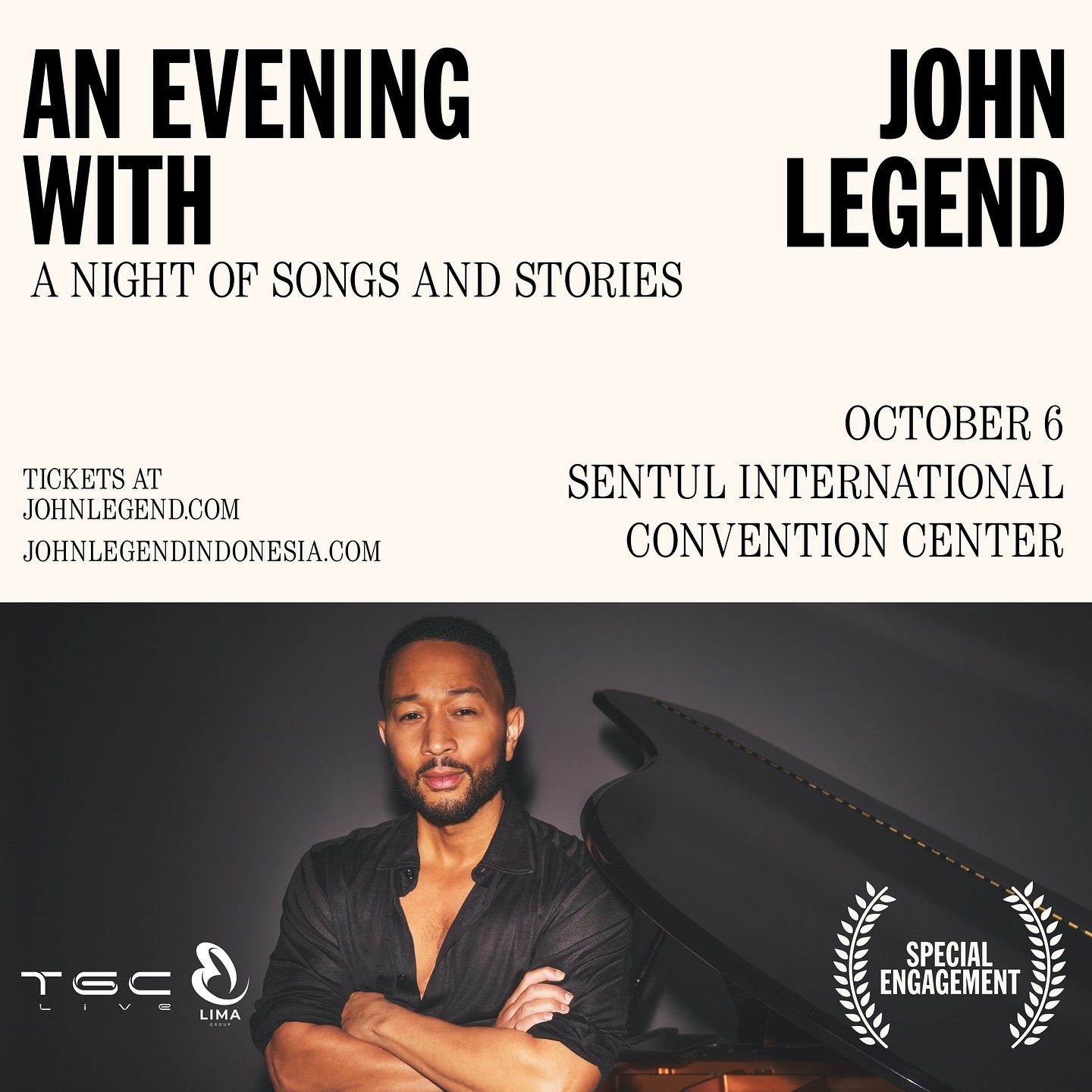 SIAP-SIAP! Penjualan Tiket Konser John Legend di SICC Sentul Akan Dimulai pada 14-15 Juli 2024, Ada Tujuh Kategori, Segini Harganya