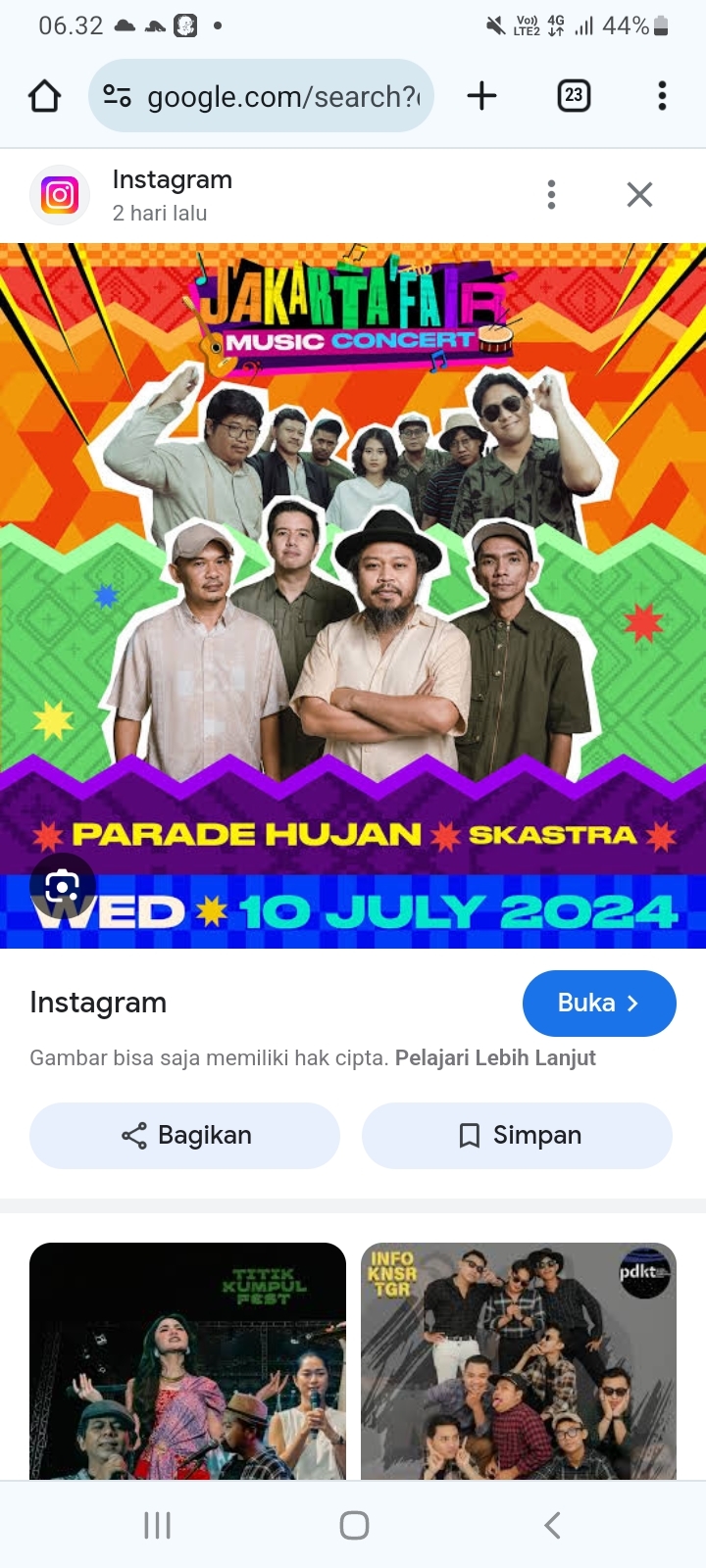 Jangan Lupa Datang, Konser Jakarta Fair 2024 Malam Ini Tampil Parade Hujan dan Skastra, Dijamin Seru Banget Acaranya