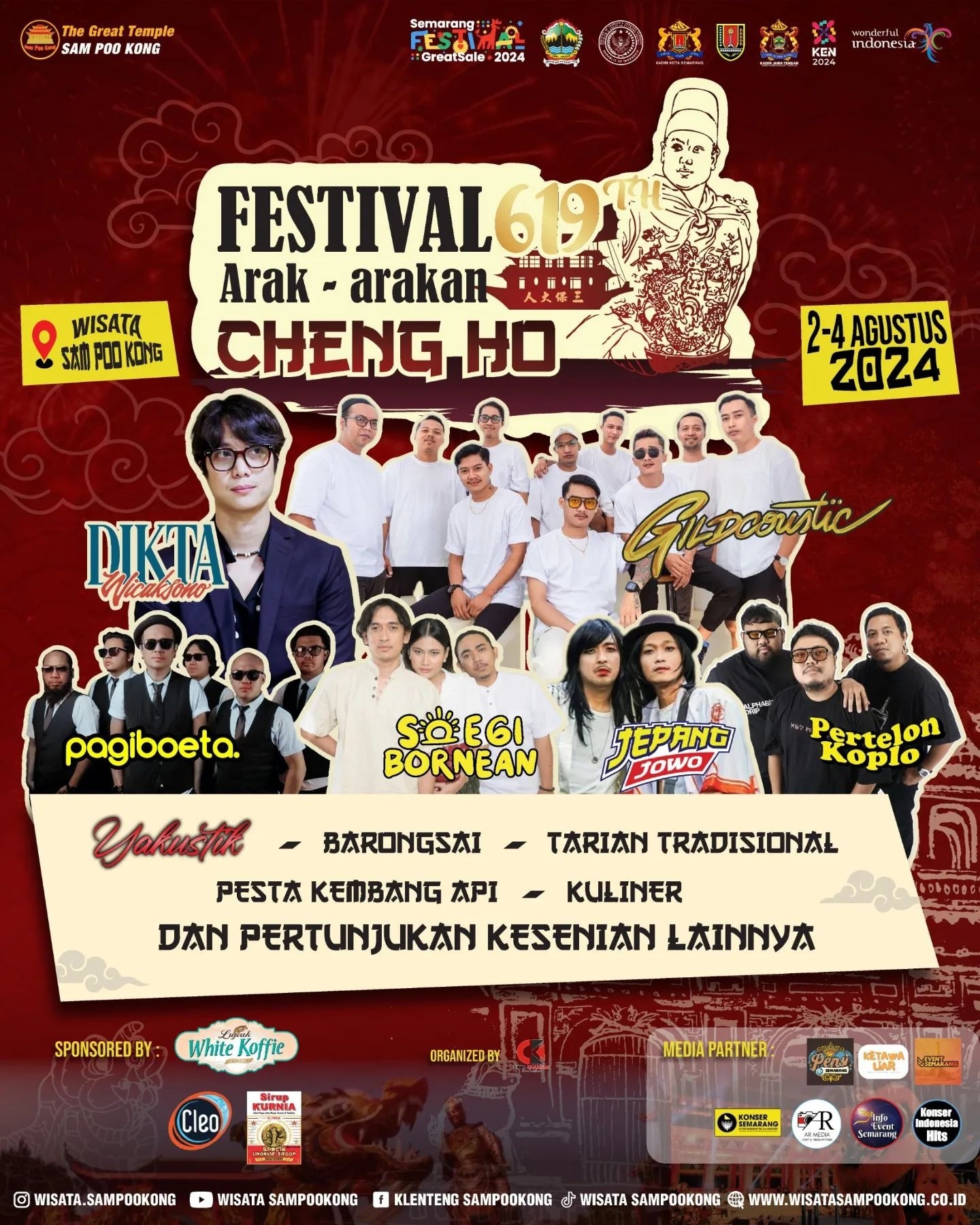 JANGAN LUPA! Hari Ini Terakhir Festival Arak-Arakan Cheng Ho di Semarang, Ada Konser Musik, Pesta Kembang Api, Akrobatik Barongsai hingga Bazaar UMKM