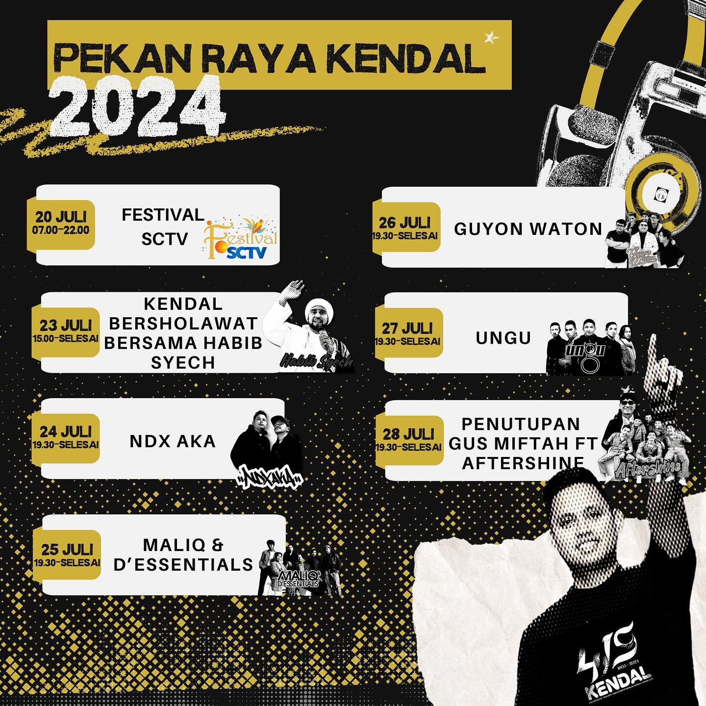 SEMARAK! Pekan Raya Kendal 2024: Festival SCTV, Sholawat Bareng Habib Syech, Konser Musik NDX AKA, Guyon Waton hingga Ungu, Cek Lokasi dan Tanggalnya
