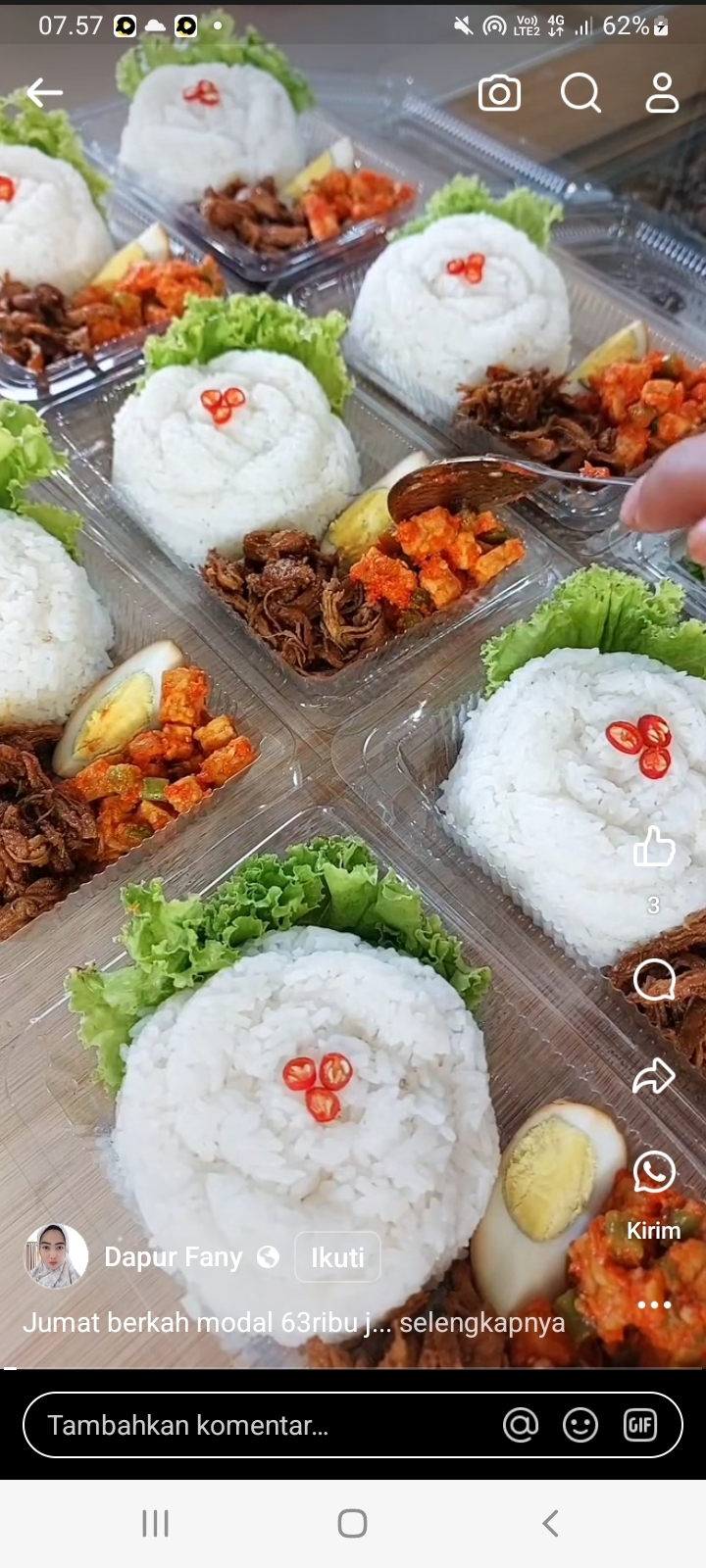 Resep untuk Jumat Berkah Modal Rp 63 Ribu Jadi 15 Porsi, Menu Nasi Ayam Telur Kecap dan Tempe Balado