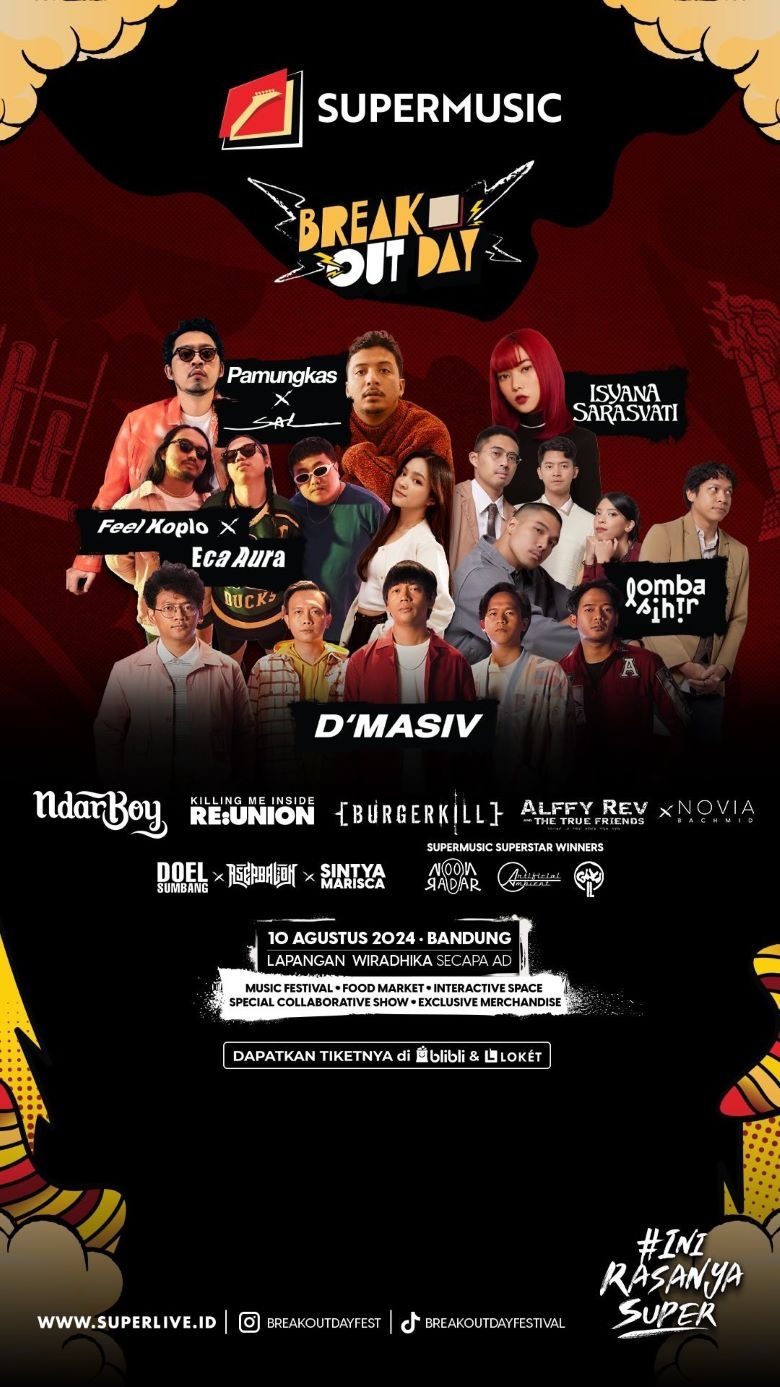 Break Out Day Fest 2024: Kolaborasi Musisi Lintas Generasi, dari Doel Sumbang hingga Lomba Sihir, Simak Lokasi dan Tanggal Acaranya