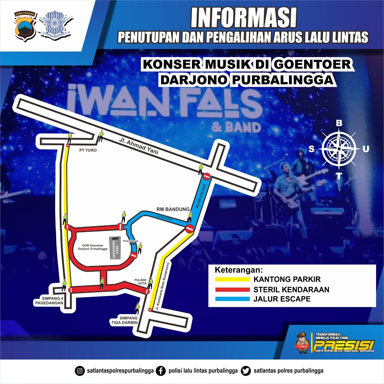 SIMAK! Besok Iwan Fals Konser Gratis di Purbalingga, Polisi Bakal Rekayasa Lalu Lintas di Sekitar Stadion Goentoer Darjono