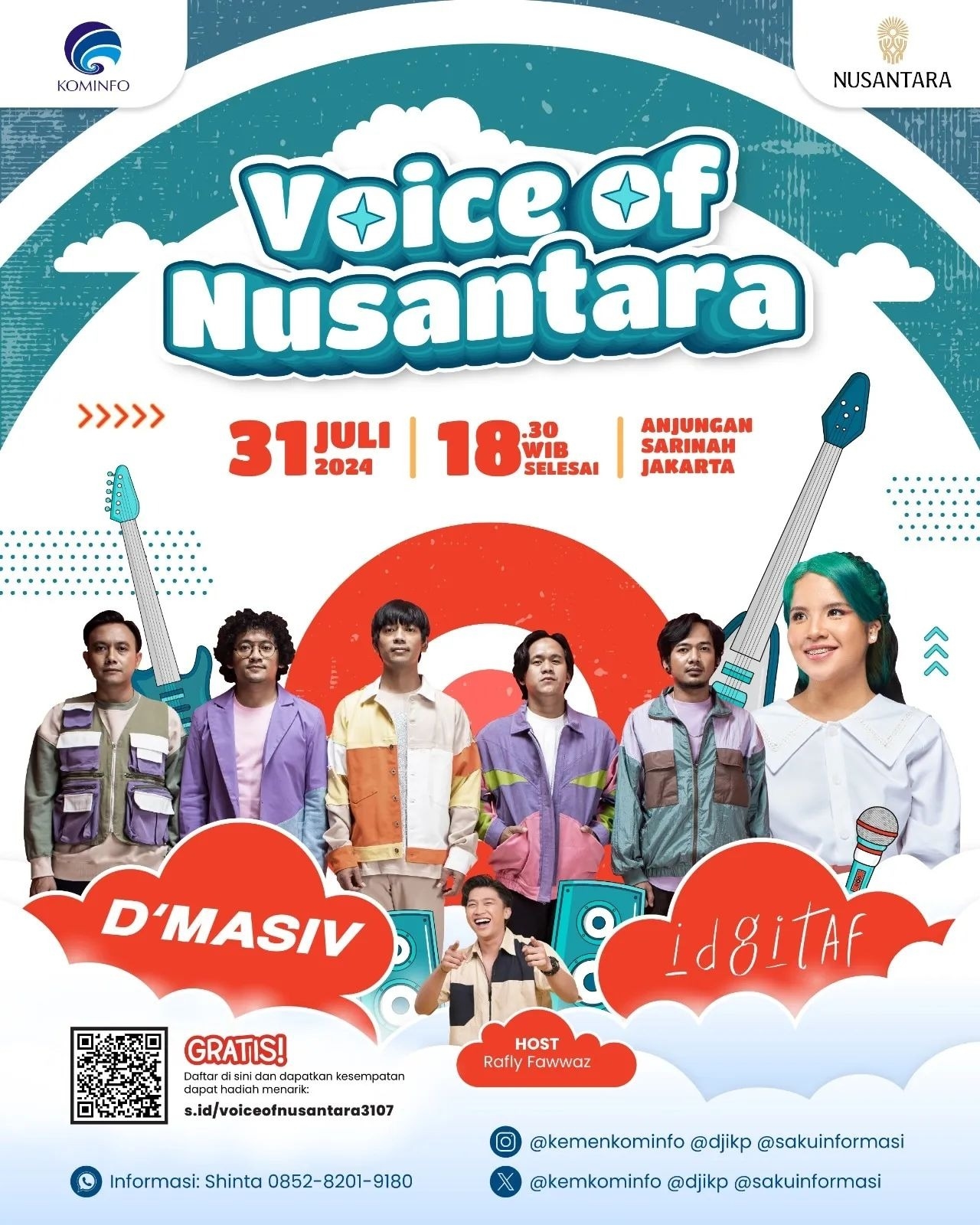 Mau Nonton Konser Gratis plus Dapat Hadiah? Lusa D’Masiv dan Idgitaf Bakal Meriahkan Voice of Nusantara di Anjungan Sarinah Jakarta