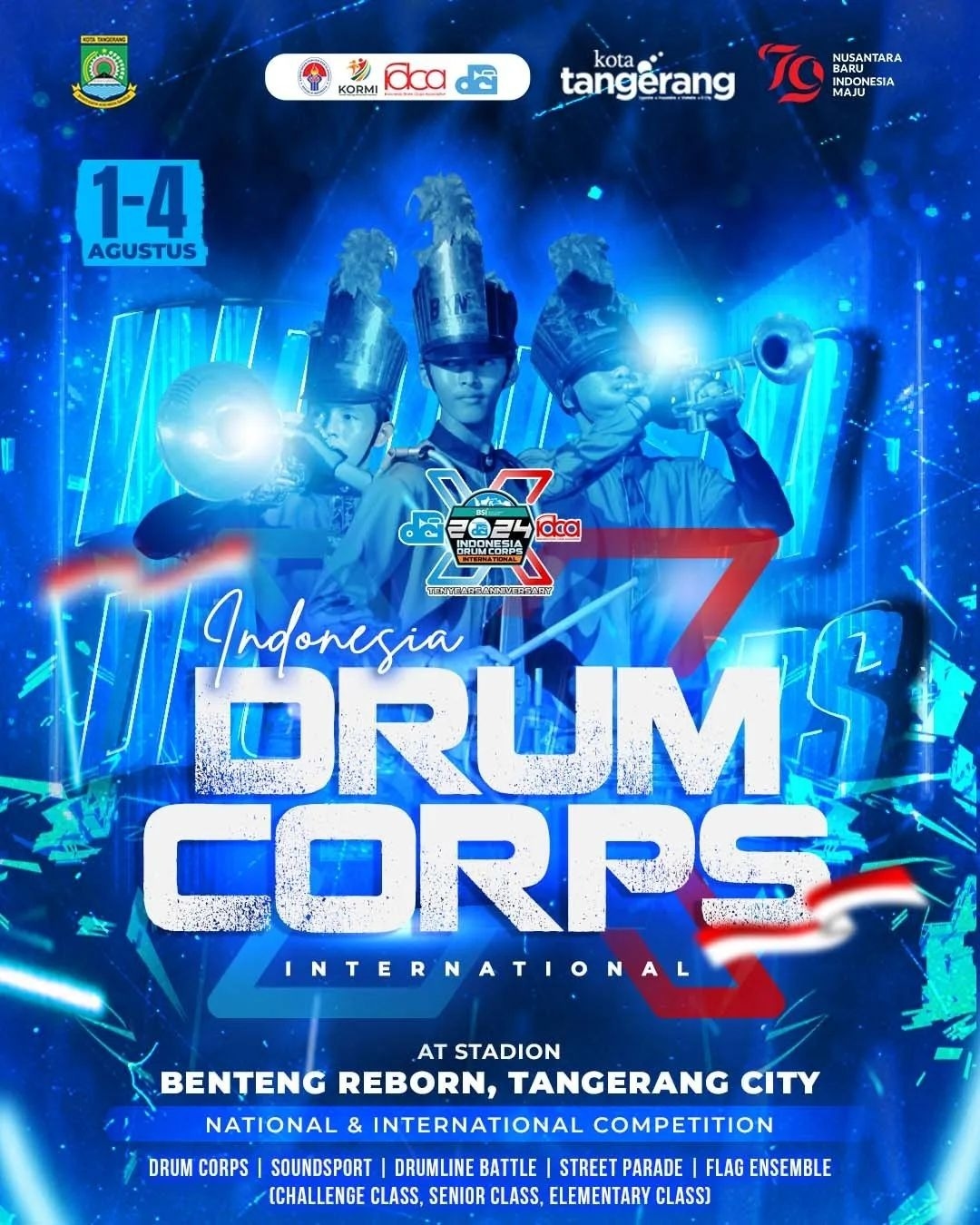 SAKSIKAN! Turnamen Marching Band Bertaraf Internasional di Stadion Benteng Reborn Tangerang, Digelar Mulai Besok hingga 4 Agustus 2024