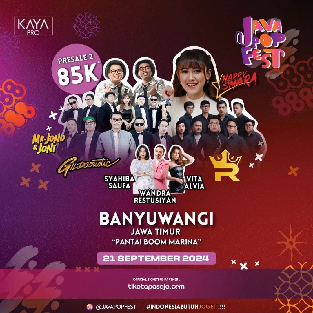 SIAP-SIAP! Penyanyi Happy Asmara, Gildcoustic hingga Mr Jono Joni Bakal Manggung di Pantai Boom Marina Banyuwangi Bulan Depan, Segini Harga Tiketnya