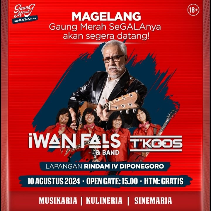 Oi Magelang Merapat! Konser Gratis Iwan Fals Bersama Gaung Merah SeGALAnya Digelar di Lapangan Rindam IV Diponegoro Akhir Pekan ini, Cek Syaratnya