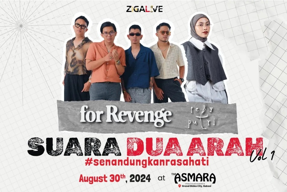 Konser Musik Suara Dua Arah di The Asmara Space Hub Jatiwarna Bekasi Akhir Bulan Ini, Menampilkan FOR REVENGE dan Feby Putri, Segini Harga Tiketnya