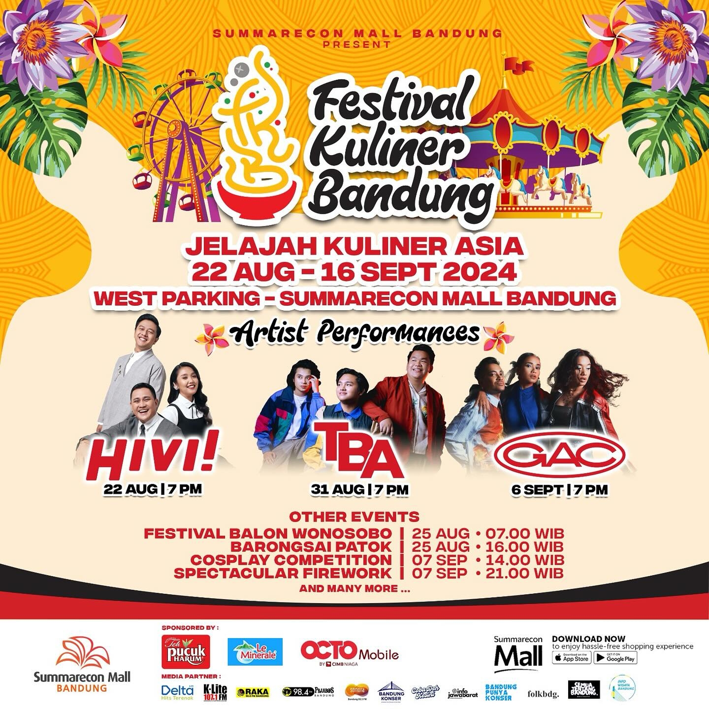 Hiburan Gratis dan Festival Kuliner di Summaba Mall Bandung Pekan Ini, Menghadirkan HIV! hingga GAC, Catat Tanggalnya!