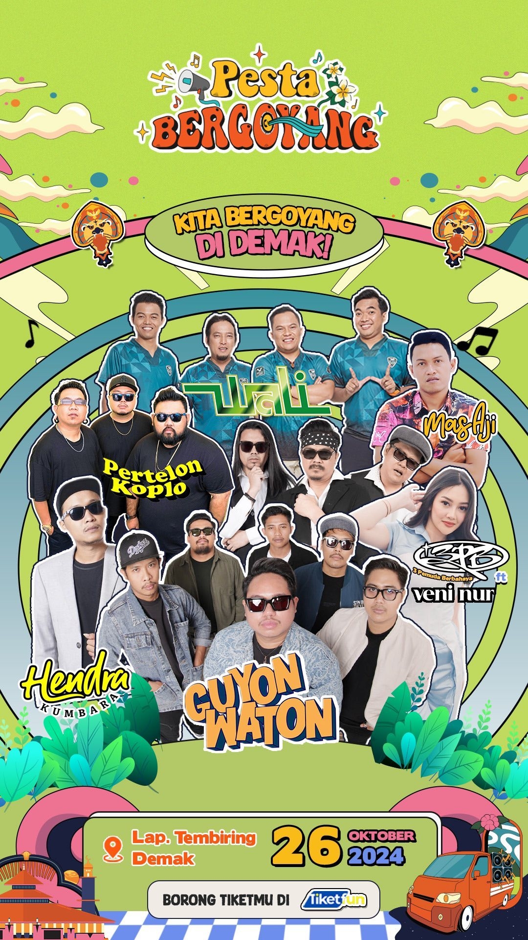 CATAT! Pesta Bergoyang di Demak Bakal Dimeriahkan Wali Band, Guyon Waton hingga Pertelon Koplo, Cek Tanggal dan Lokasinya
