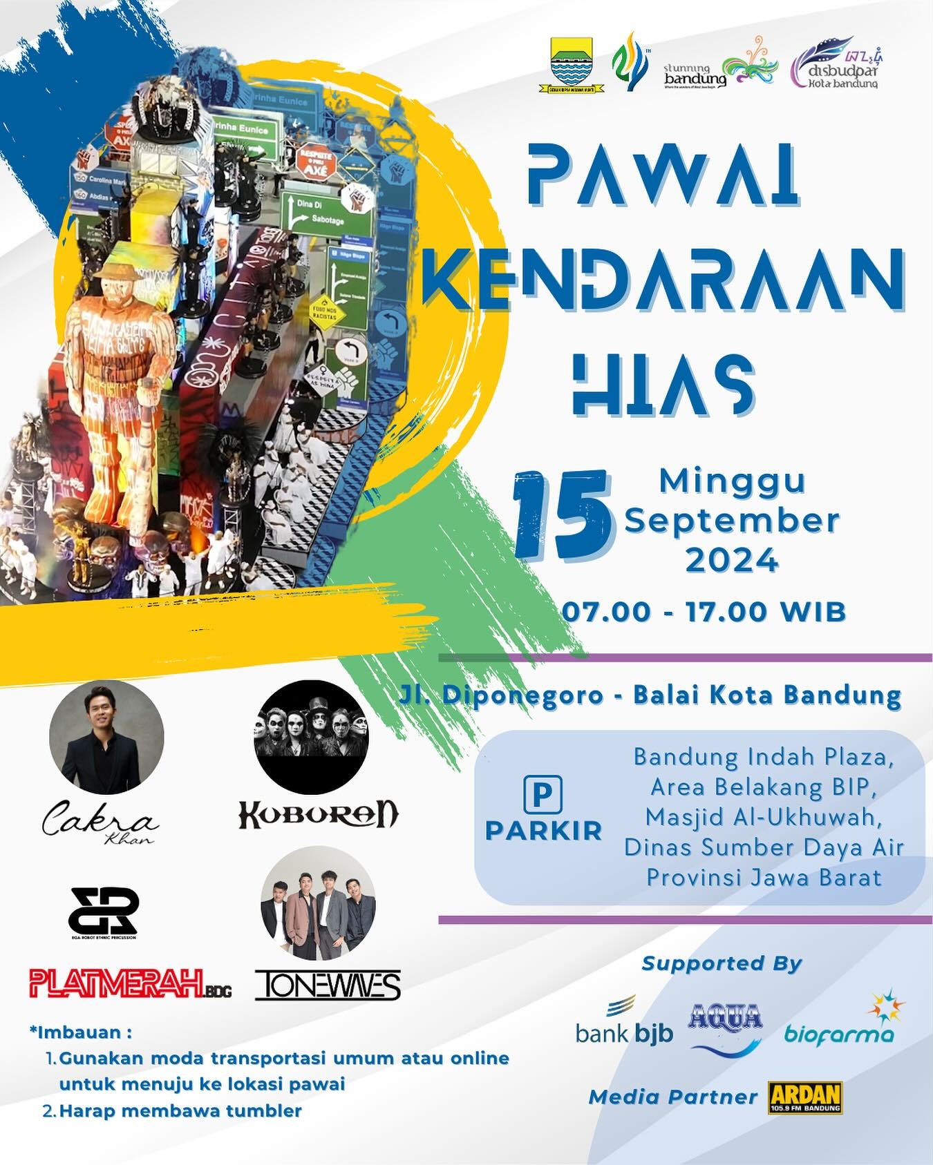JANGAN LUPA! Saksikan Konser Gratis dan Pawai Kendaraan Hias di Bandung Akhir Pekan ini, Dimeriahkan Cakra Khan, Kuburan Band, hingga Tonewaves