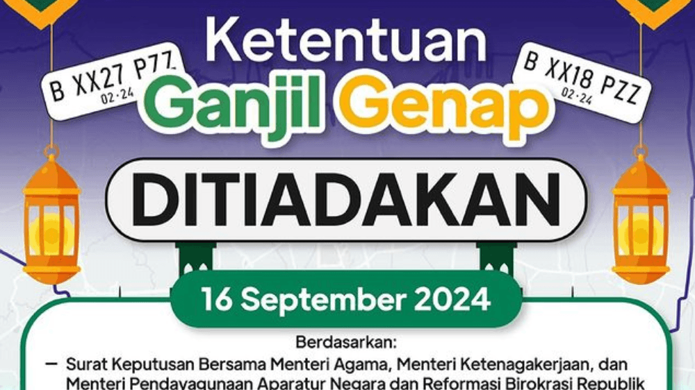 Besok Libur Maulid Nabi SAW, Apakah Ganjil Genap Berlaku di Jakarta? Begini Penjelasan Dinas Perhubungan DKI