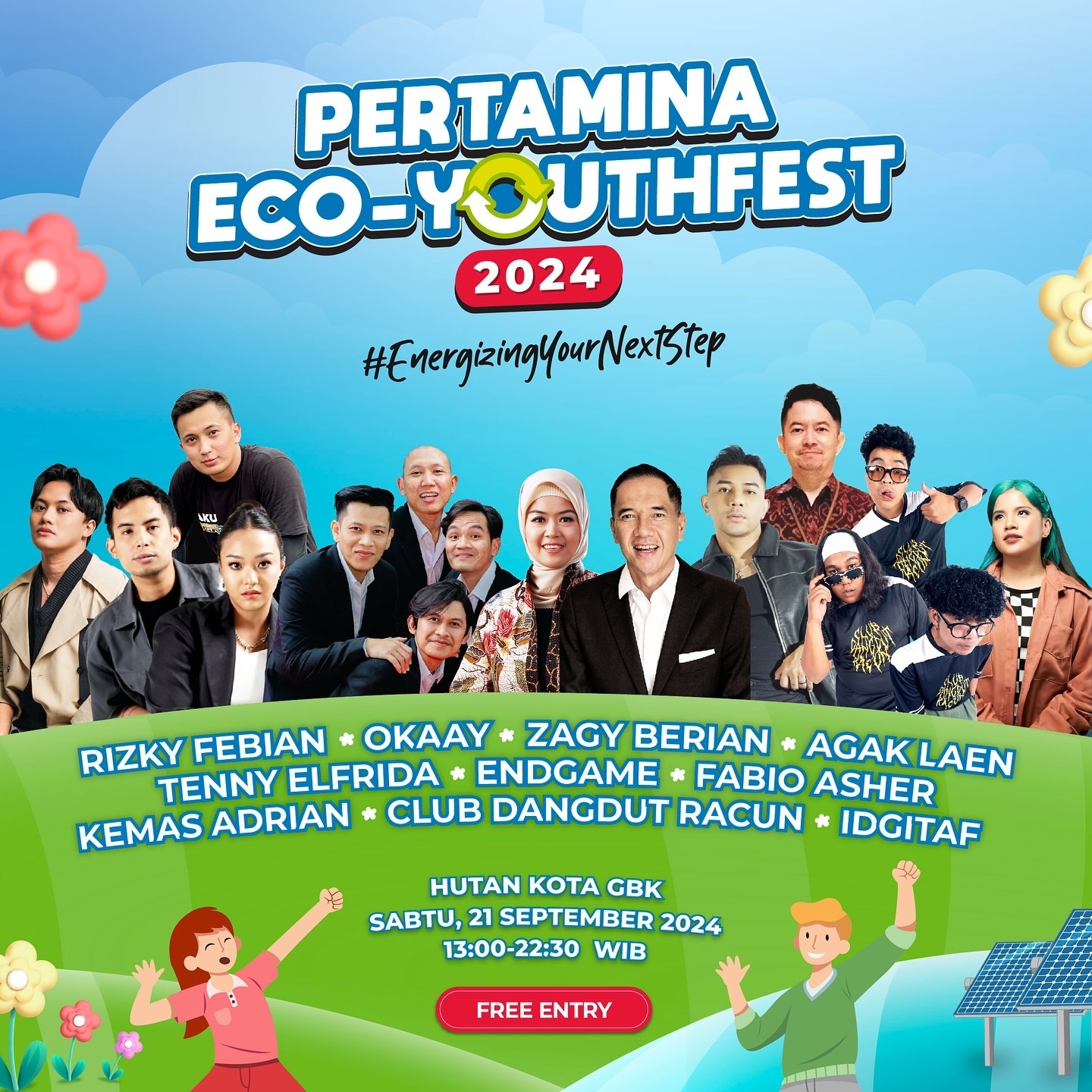 JANGAN LUPA! Besok Siang Ada Konser Gratis Rizky Febian - Fabio Asher di Hutan Kota GBK, Acara Pertamina Eco Youth Fest 2024