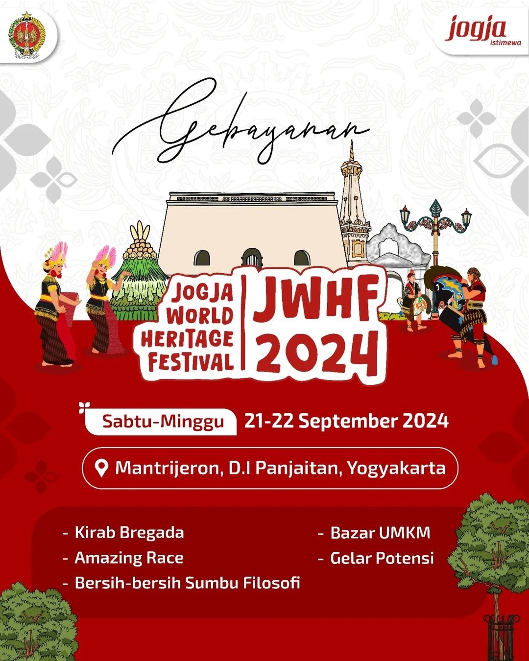Jogja World Heritage Festival 2024 di Mantrijeron Akhir Pekan Ini, Merayakan Warisan Budaya Dunia oleh UNESCO, Simak Rangkaian Acaranya, GRATIS!