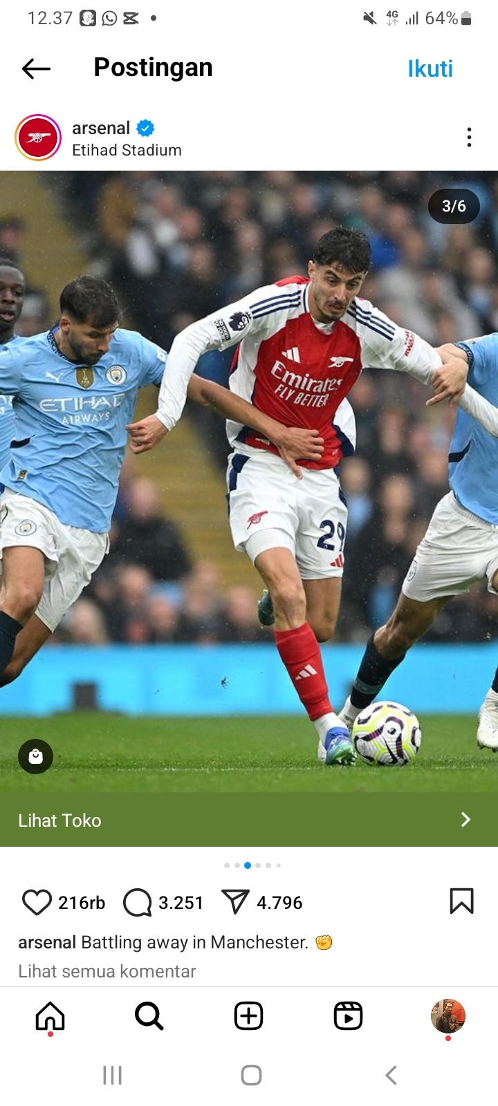 Arsenal Mampu Bermain Imbang di Markas City, Perjuangan 10 Pemain