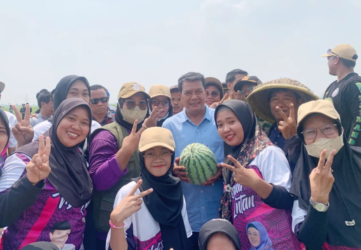 Ikut Panen Raya Buah Semangka, Maesyal Rasyid Bakal Alokasikan Anggaran Pertanian Jika Terpilih Bupati Tangerang
