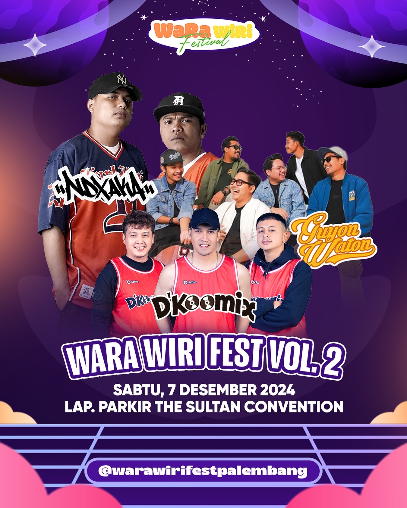 SIAP-SIAP! NDX AKA hingga Guyon Waton Bakal Guncang Palembang di Acara Wara Wiri Fest VOL.02 pada Akhir Tahun Ini, Segini Harga Tiketnya
