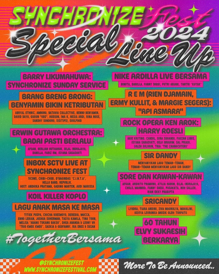 JANGAN LUPA! Akhir Pekan ini Ada Synchronize Festival 2024 di Gambir Expo Kemayoran, Konser Musik Terbesar di Indonesia, Berikut Line Up Artisnya