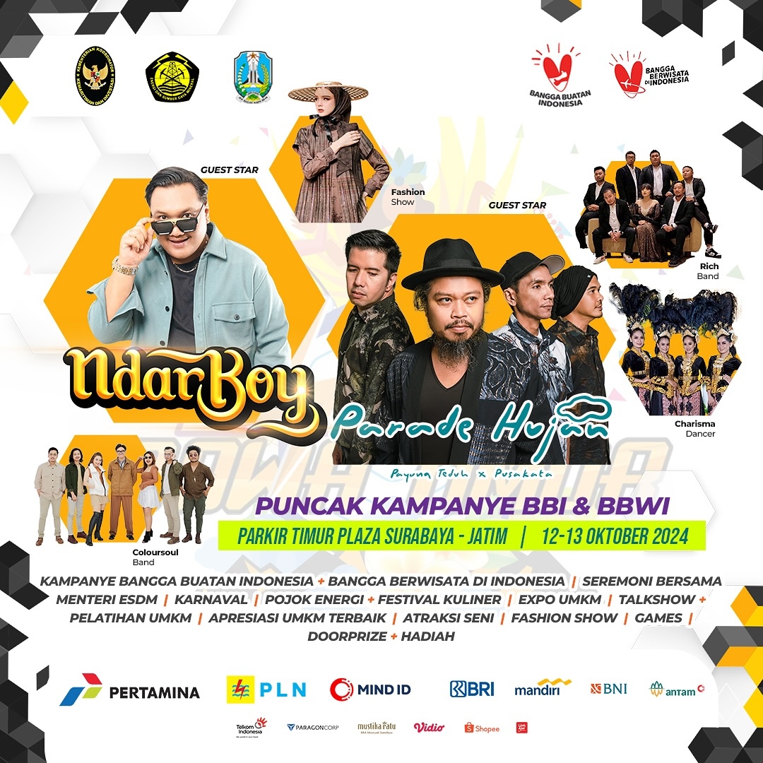GRATIS! Puncak Kampanye BBI & BBWI Dimeriahkan Ndarboy Genk, Parade Hujan hingga Charisma Dancer, di Parkir Timur Plaza Surabaya Akhir Pekan Ini