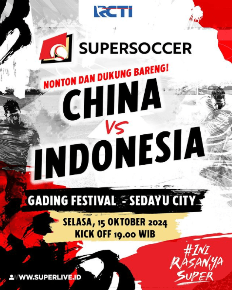 28 Lokasi Nobar Gratis di Jakarta, Pertandingan Timnas Indonesia Vs China di Kualifikasi Piala Dunia 2026 Zona Asia, Besok Malam