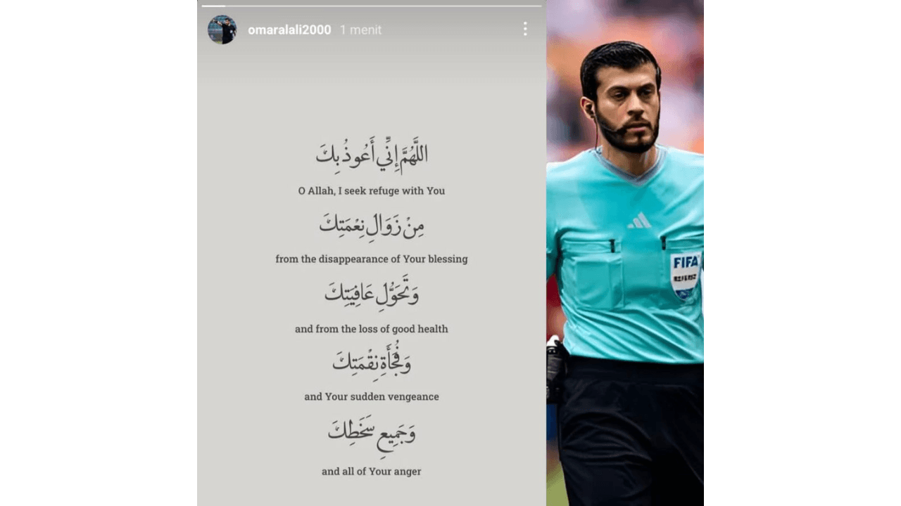 Wasit Omar Al Ali Posting Doa Ini Jelang Pimpin Laga Indonesia Vs China di Kualifikasi Piala Dunia 2026, Netizen: Asal Adil, Aman Kok...