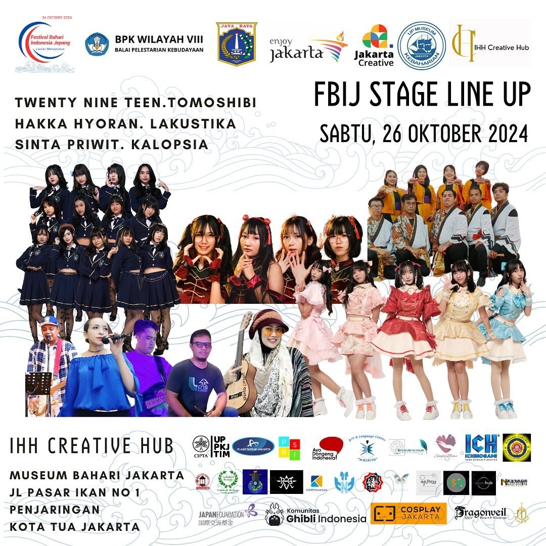 YUK! Meriahkan Festival Bahari Indonesia-Jepang di Kota Tua Akhir Pekan Ini, Berikut Line up Pengisi Acaranya