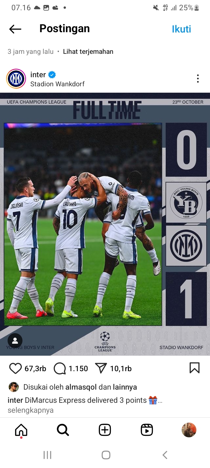 Skor Akhir Young Boys Vs Inter Milan, Marcus Thuram Jadi Pahlawan Lewat Gol Tunggal saat Penyisihan Liga Champions