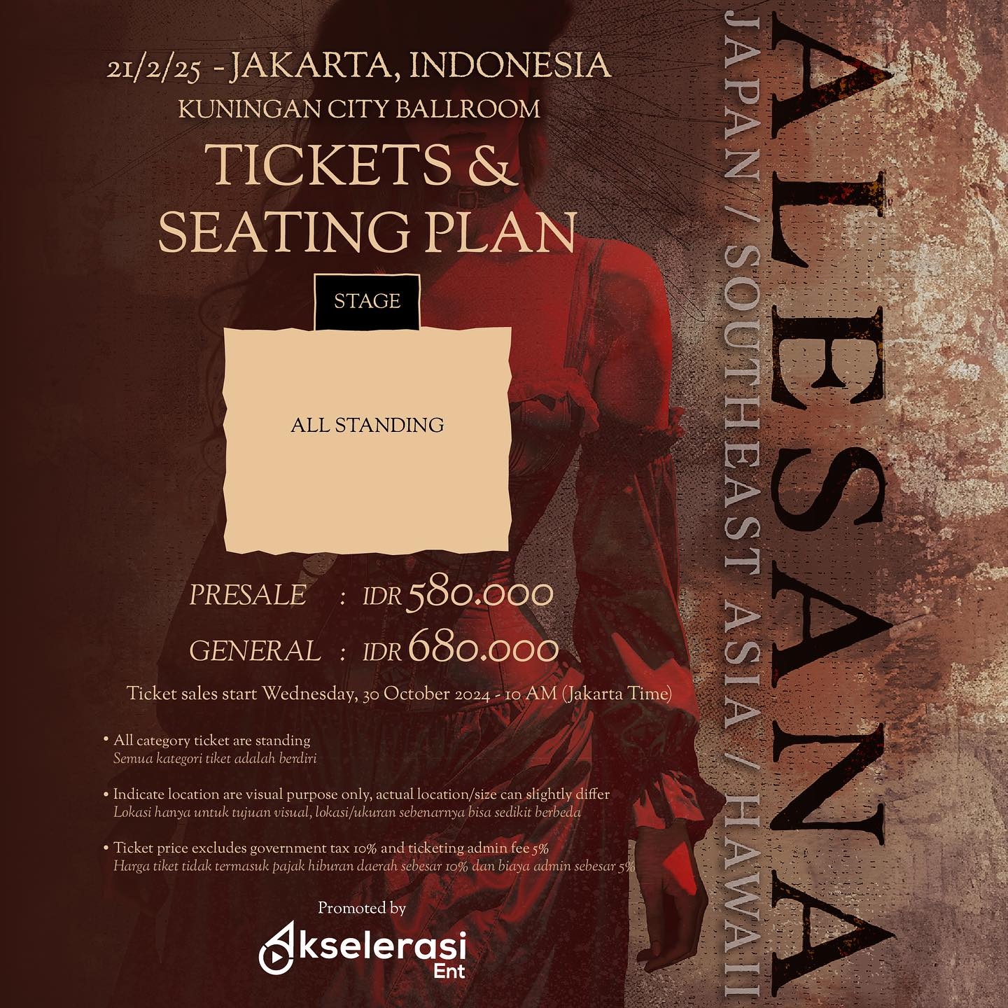CATAT! Band Legendaris Amerika ALESANA Siap Guncang Jakarta pada 21 Februari 2025, Penjualan Tiket Dimulai pada Rabu 30 Oktober 2024, Segini Harganya