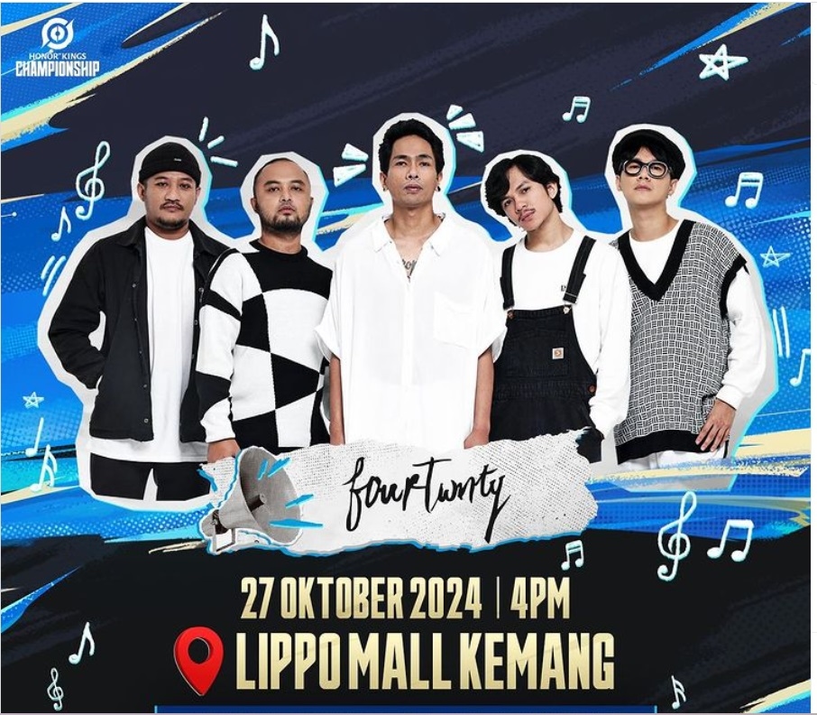 Konser Gratis Fourtwnty Meriahkan Grand Final HOK Championship 2024 di Lippo Mall Kemang Sore ini, Dominator Esports Vs Black Shrew dari Malaysia