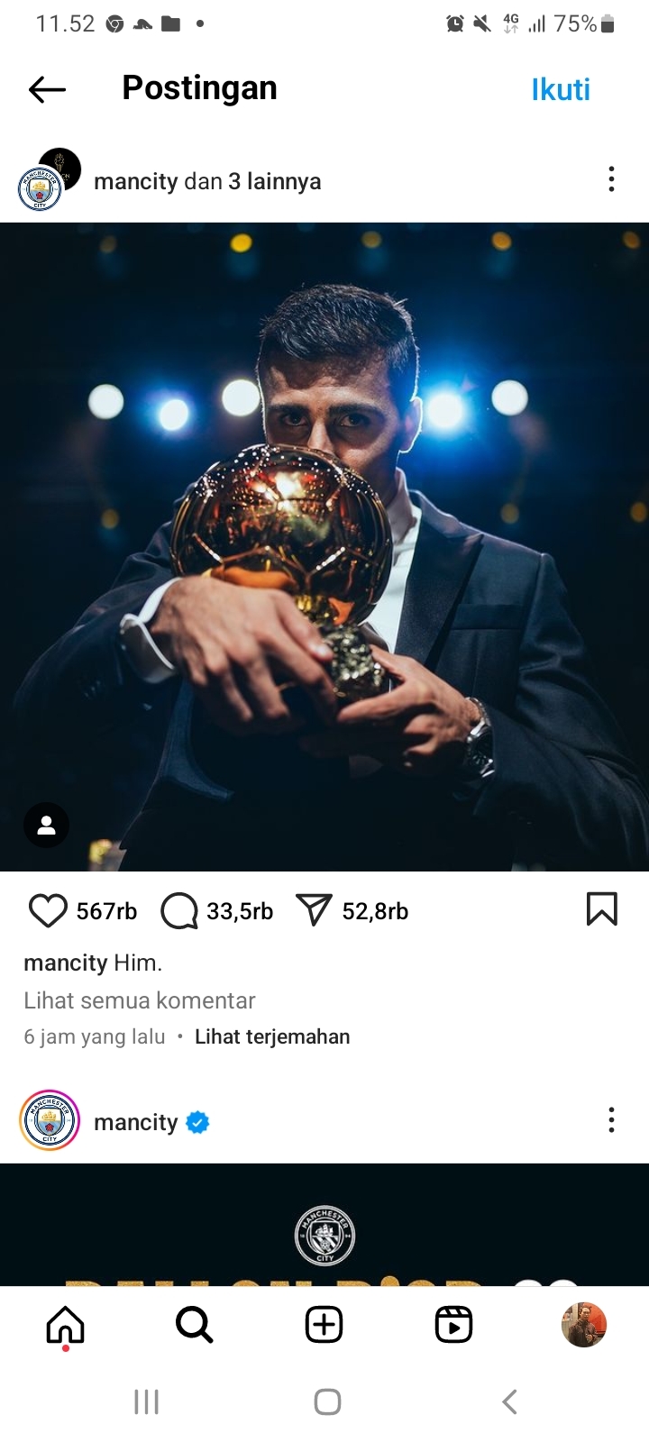 Sejarah Baru Masa Kejayaan Manchester City, Gelandang Rodrigo Raih Ballon d'Or