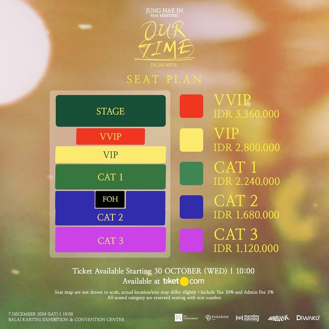 CATAT! Berikut Harga Tiket Fan Meeting JUNG HAE IN di Jakarta pada 7 Desember 2024, Termurah Satu Jutaan
