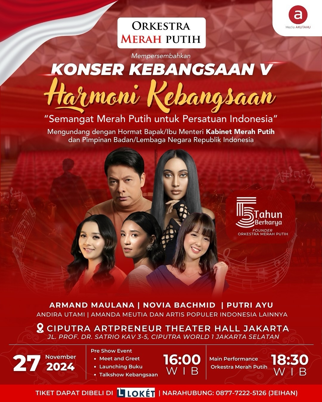 Habis Coblos Pilkada, Yuk Nikmati Konser Kebangsaan V dengan Bintang Tamu Armand Maulana, Novia Bachmid, dan Putri Ayu, Cek Lokasinya di Sini