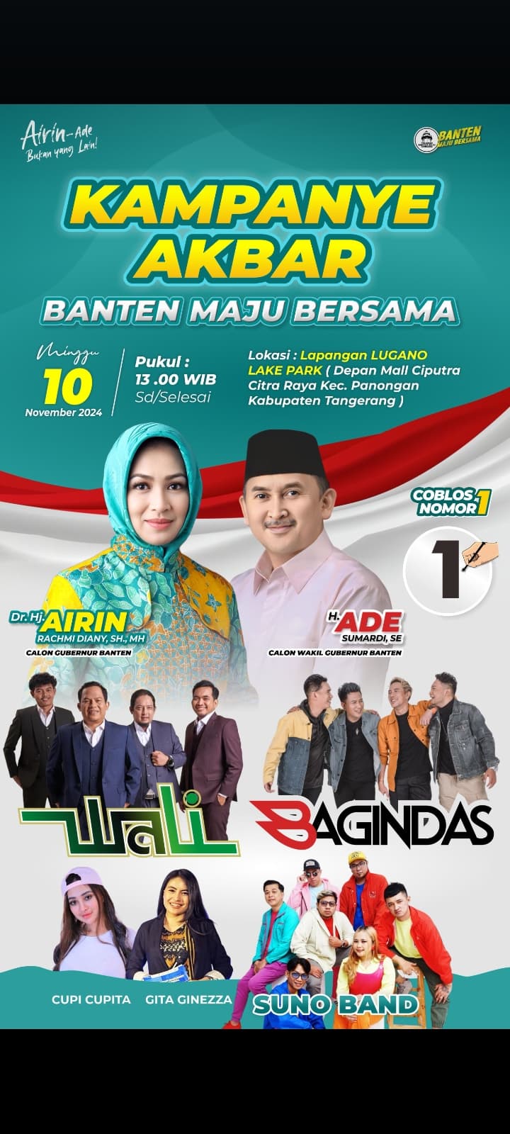 WARGA TANGERANG MERAPAT! Besok Konser Gratis Wali Band dan Bagindas, Catat Lokasi dan Jam Tamlilnya di Sini