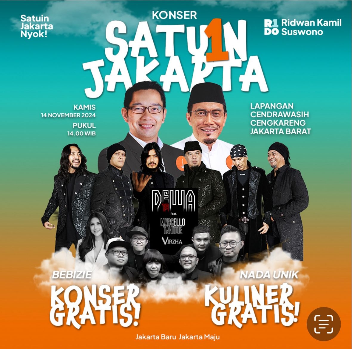 JANGAN LUPA! Siang Ini Ada Konser Gratis Dewa 19 feat Ello dan Virzha di Lapangan Cendrawasih Cengkareng, Baladewa-Baladewi Wajib Hadir