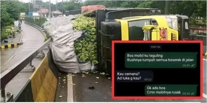 Bikin Haru! Viral Reaksi Bos saat Sopir Truk Alami Kecelakaan Penuh Kehangatan, Netizen: Tahu kan Kenapa Dia Jadi Bos?