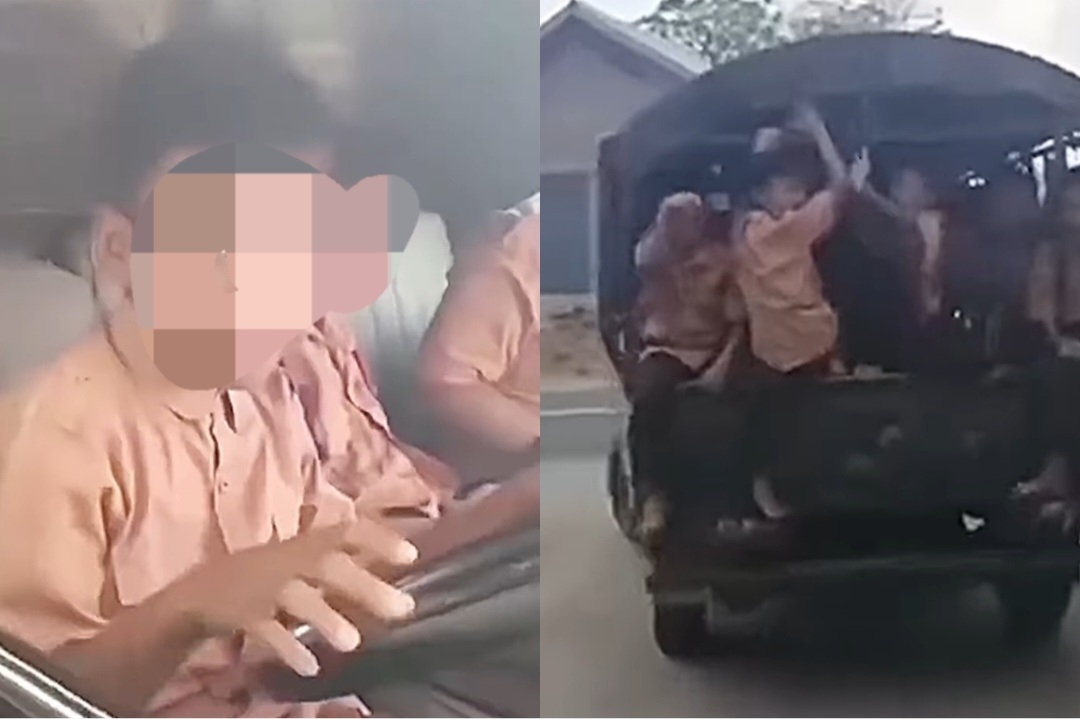 Viral! Bocah SD Kendarai Mobil Pikap Dan Angkut Puluhan Temannya
