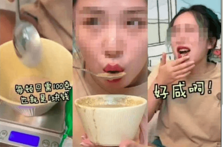 Viral Seorang Influencer Tiongkok Makan Pakan Babi dan Klaim sebagai Makanan Termurah yang Lebih Sehat dari Makanan Cepat Saji, Tuai Kritik Tajam