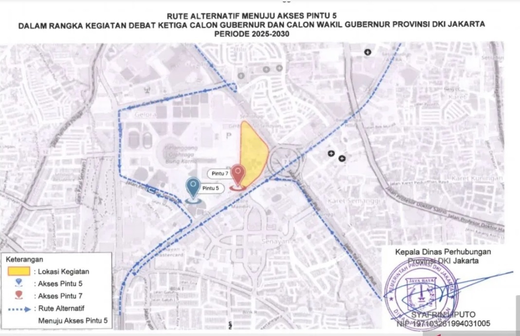 Mau Hadir di Debat Ketiga Pilkada Jakarta 2024 Nanti Malam? Rute Khusus Menuju Lokasi di Hotel Sultan, Masyarakat Dihimbau Hindari Jalan Ini