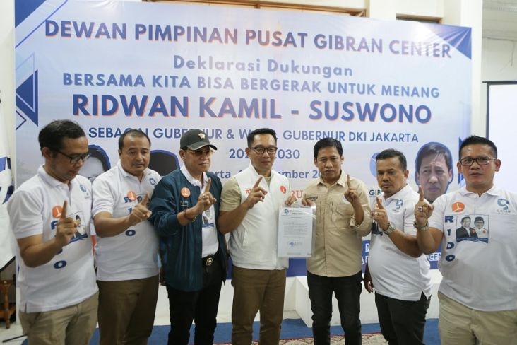 Relawan Gibran Center Deklarasi Dukung Ridwan Kamil-Suswono di Pilkada DKI Jakarta, Ketum: Sesuai Arahan Pak Wapres!