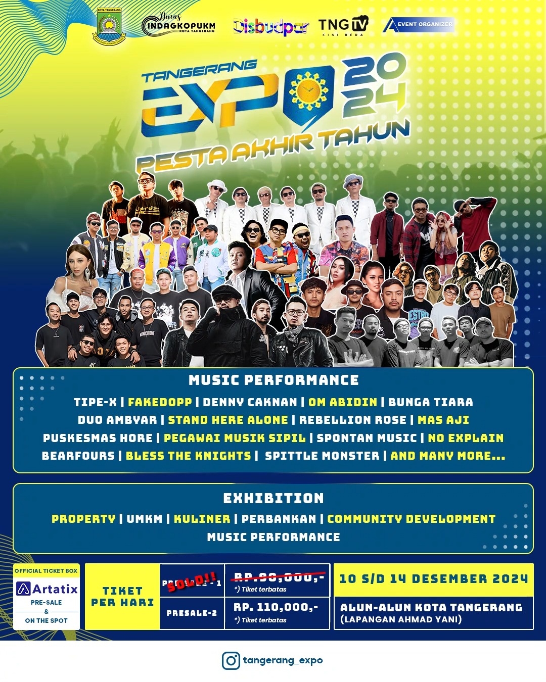 PESTA AKHIR TAHUN! Belasan Musisi Bakal Meriahkan Tangerang Expo 2024 di Lapangan Ahmad Yani, Berikut Line Up Artis dan Harga Tiketnya