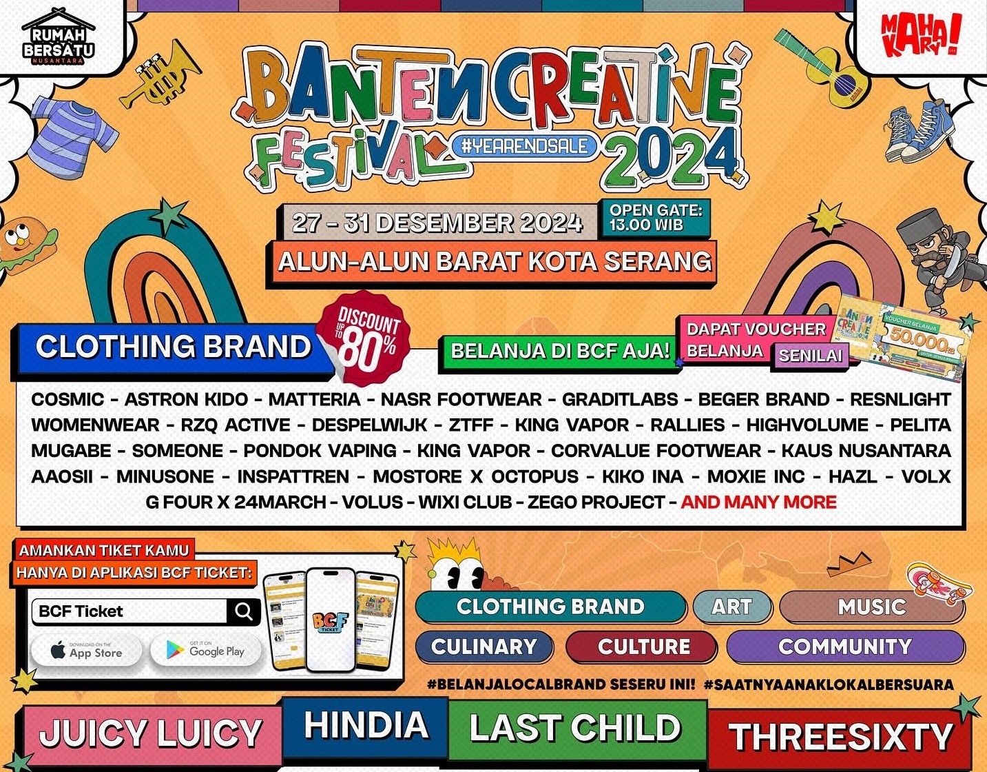 Harga Tiketnya Murah Banget! Banten Creative Festival 2024 Menghadirkan Konser Musik dan Year End Sale Up To 80 Persen, Cek Tanggal dan Lokasi di Sini