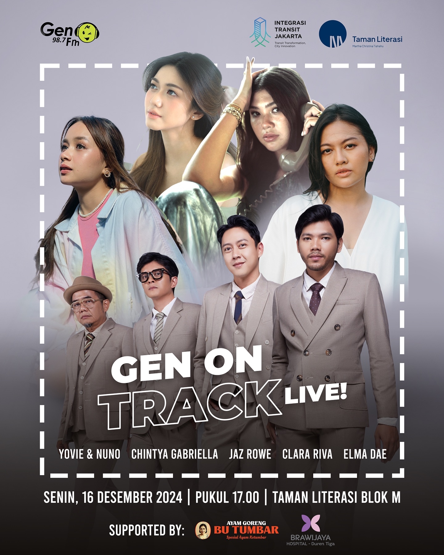 KONSER GRATIS! Yovie & Nuno hingga Chintya Gabriella Bakal Meriahkan Gen on Track Live di Taman Literasi Blok M Sore Ini, Berikut Jadwal Tampilnya