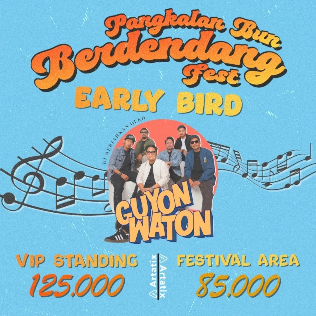 KALIMANTAN BERSIAP! Konser Musik Sebulan Penuh di Pangkalan Bun Berdendang Fest 2025, Tiket Early Bird mulai Rp 85 Ribu, Info Lengkapnya di Sini
