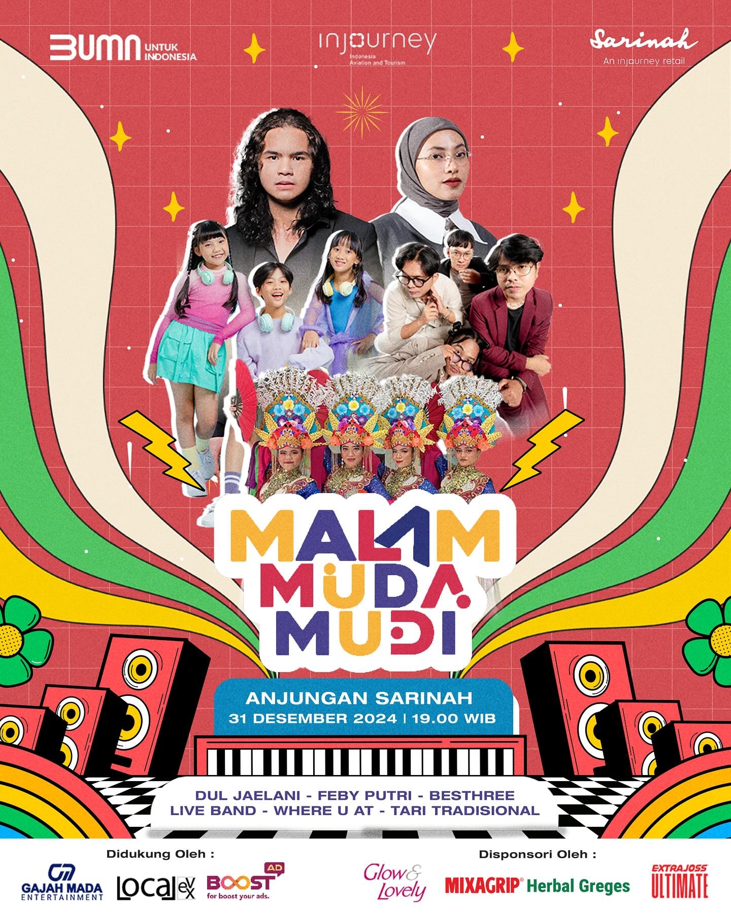 CATAT! Sambut Tahun Baru 2025 dengan Konser Gratis, Dul Jaelani hingga Feby Putri Bakal Meriahkan Malam Muda Mudi di Anjungan Sarinah