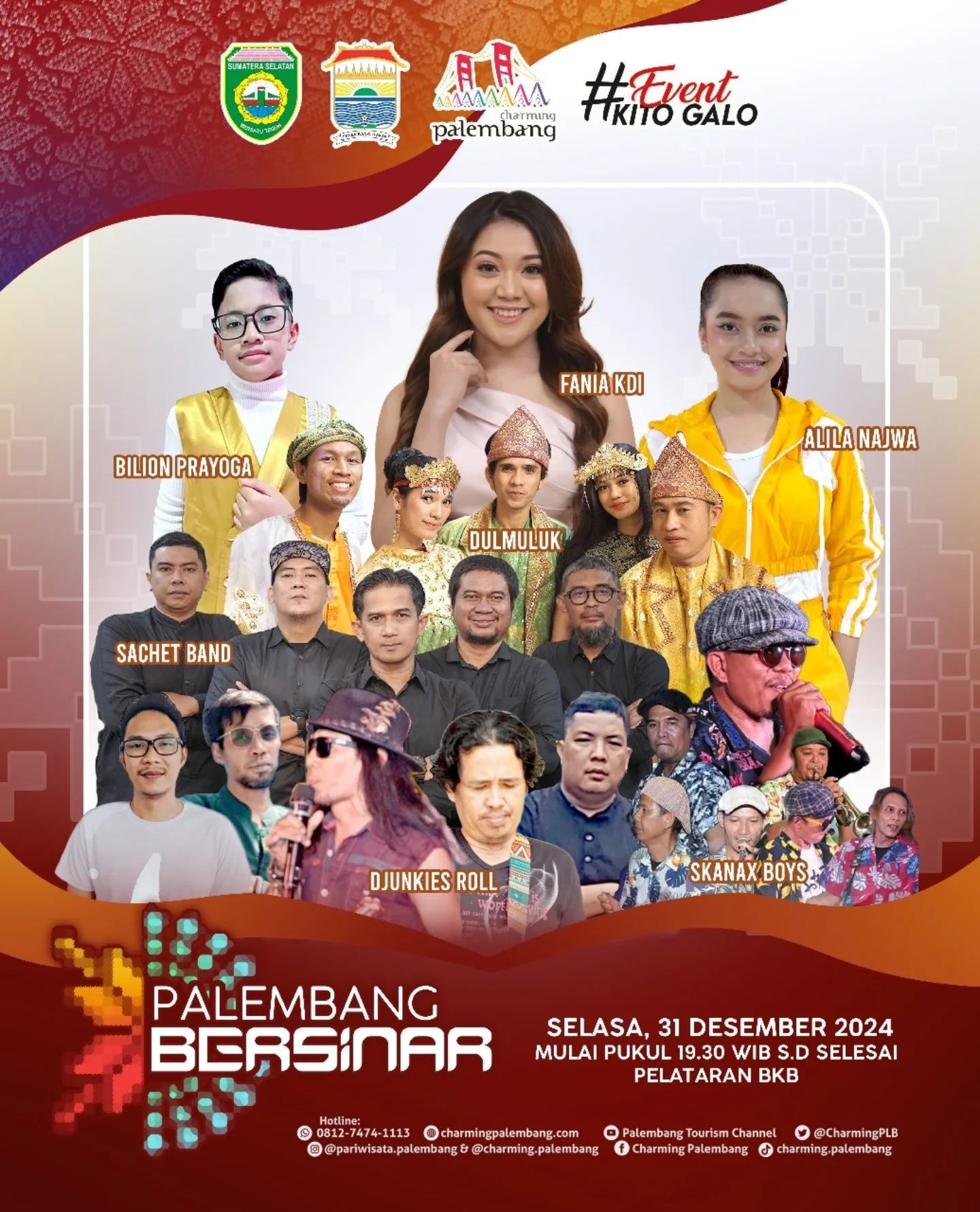 Palembang Bersinar: Merayakan Malam Tahun Baru dengan Pentas Seni dan Konser Musik Gratis di Plaza Benteng Kuto Besak, Berikut Line Up Penampilnya!