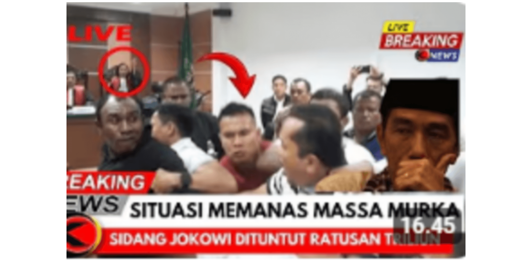 Beredar Video Sidang Jokowi Dituntut Ratusan Triliun, Simak Kebenarannya