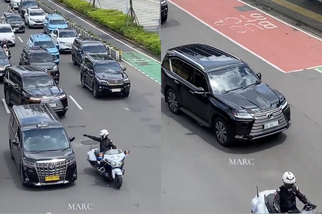 Viral, Polisi Patwal Tunjuk-tunjuk Pengemudi Taxi Saat Mengawal Rombongan Menteri, Publik: Manfaat Beri Prioritas Pejabat di Jalan Apa?