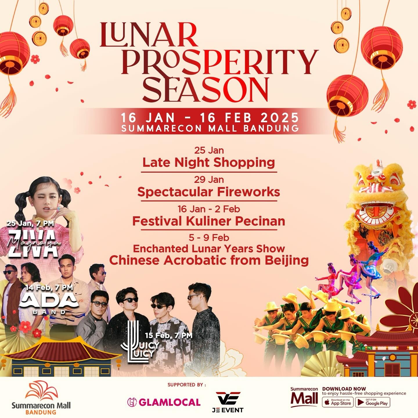 Summarecon Mall Bandung Sambut Tahun Baru Imlek 2025 dengan Festival Kuliner dan Konser Musik Menampilkan Juicy Luicy, Ada Band, dan Ziva Magnolya